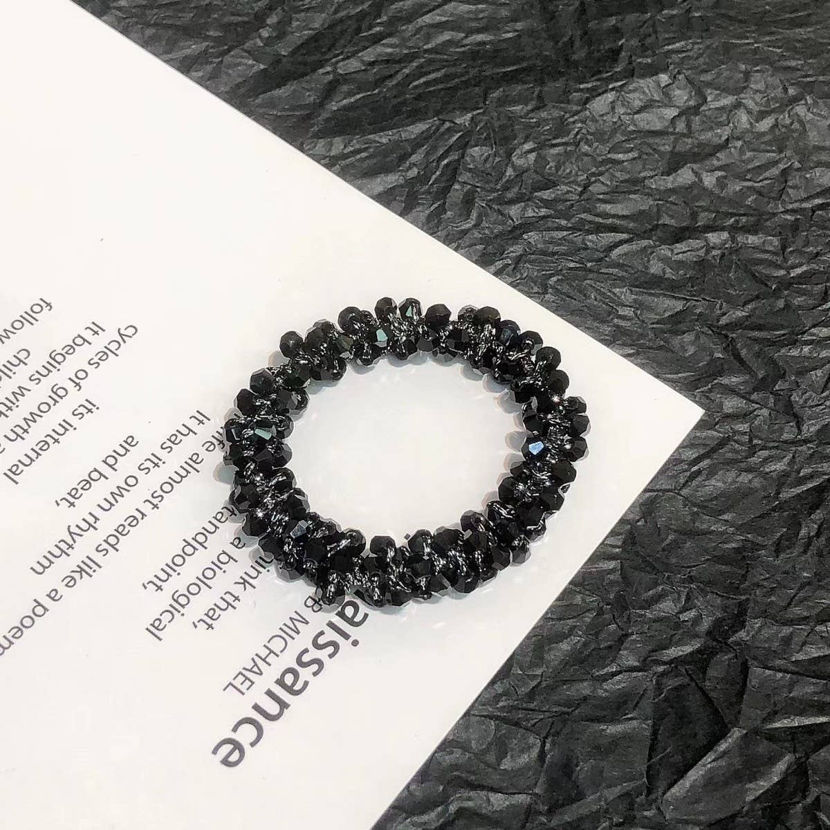 CUTE CRYSTAL VINTAGE HAIR TIE SWEET PONYTAIL BAND_CWAHA6765