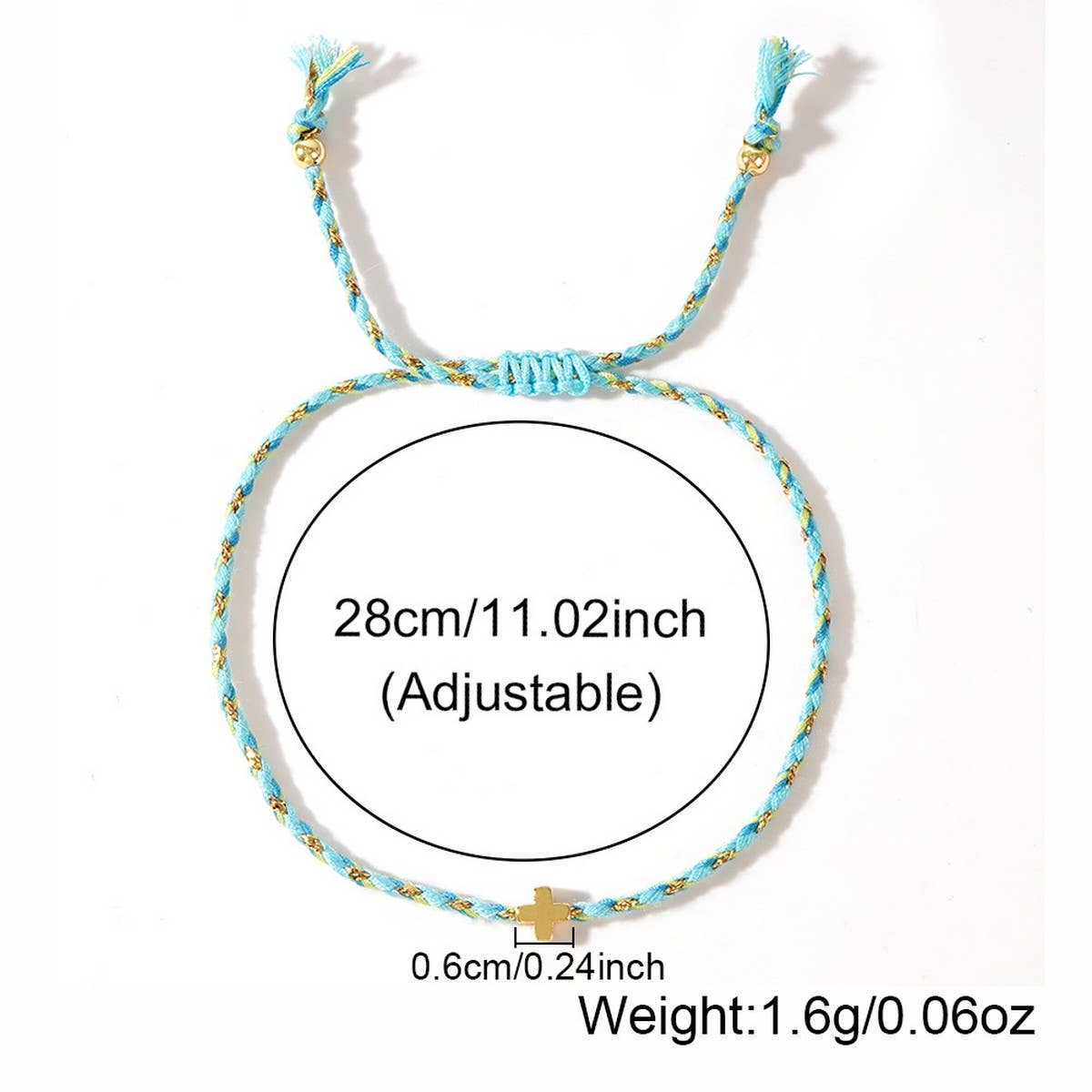 DIY HANDMADE FOUR COLOR COTTON CROSS BRACELET_CWMM3800