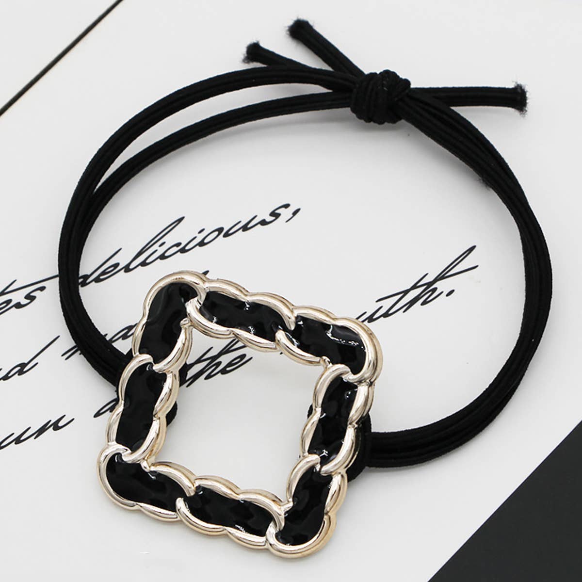 SIMPLE BEADED HAIR TIED WITH RUBBER BANDS HAIR TIE_CWAHA0510