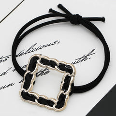 SIMPLE BEADED HAIR TIED WITH RUBBER BANDS HAIR TIE_CWAHA0510