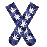 Tie-Dyed Maple Leaf Pattern Socks_Cwms0253
