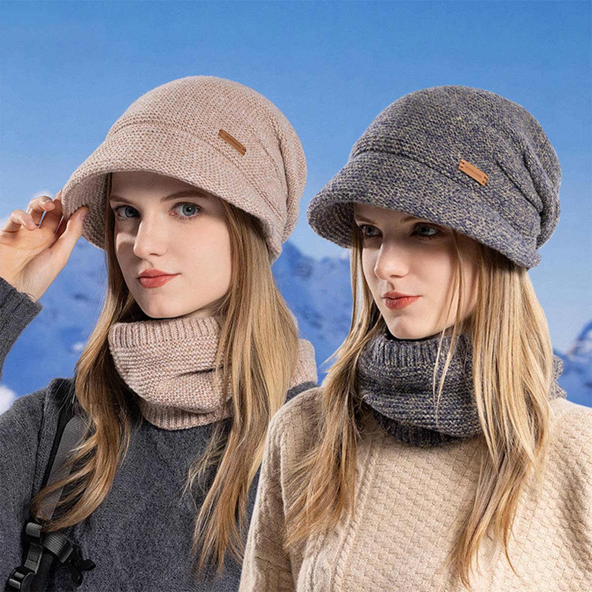 Winter Warm Knitted Hat And Scarf Set_Cwasc1123