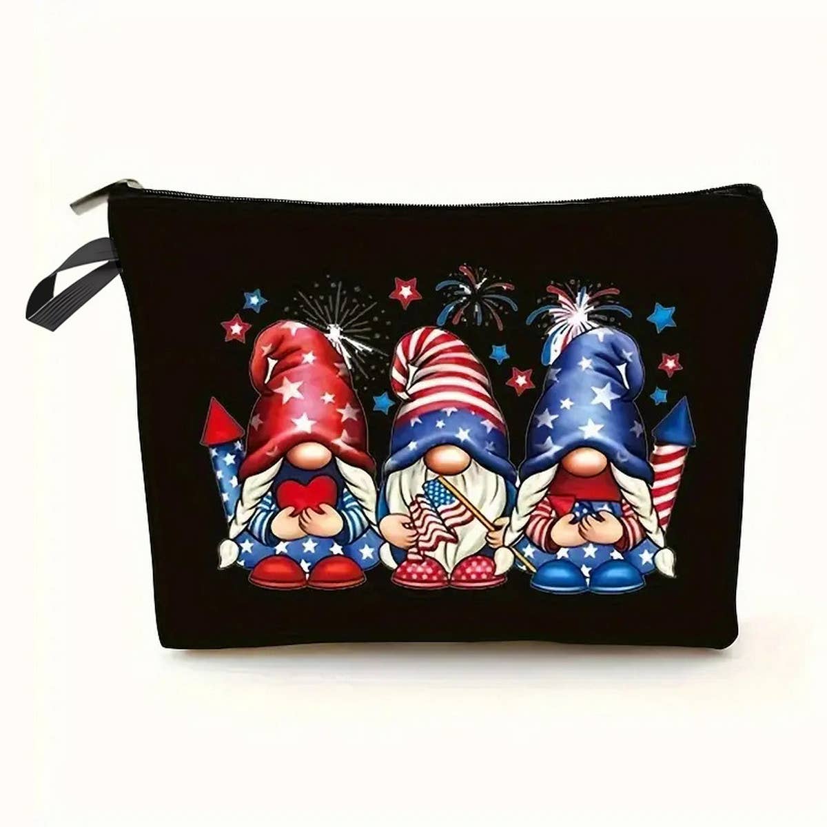 BLACK DOUBLE SIDED PRINTED COSMETIC BAG_CWAB2262