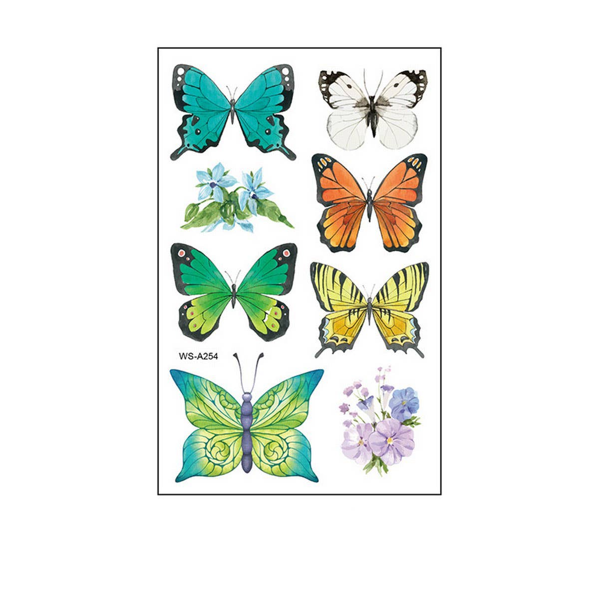 Waterproof Kids Cute Watercolor Butterfly Tattoos_Cwmm8255