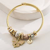 DIY STAINLESS STEEL BEADED BRACELET WITH BUTTERFLY_CWMM8572