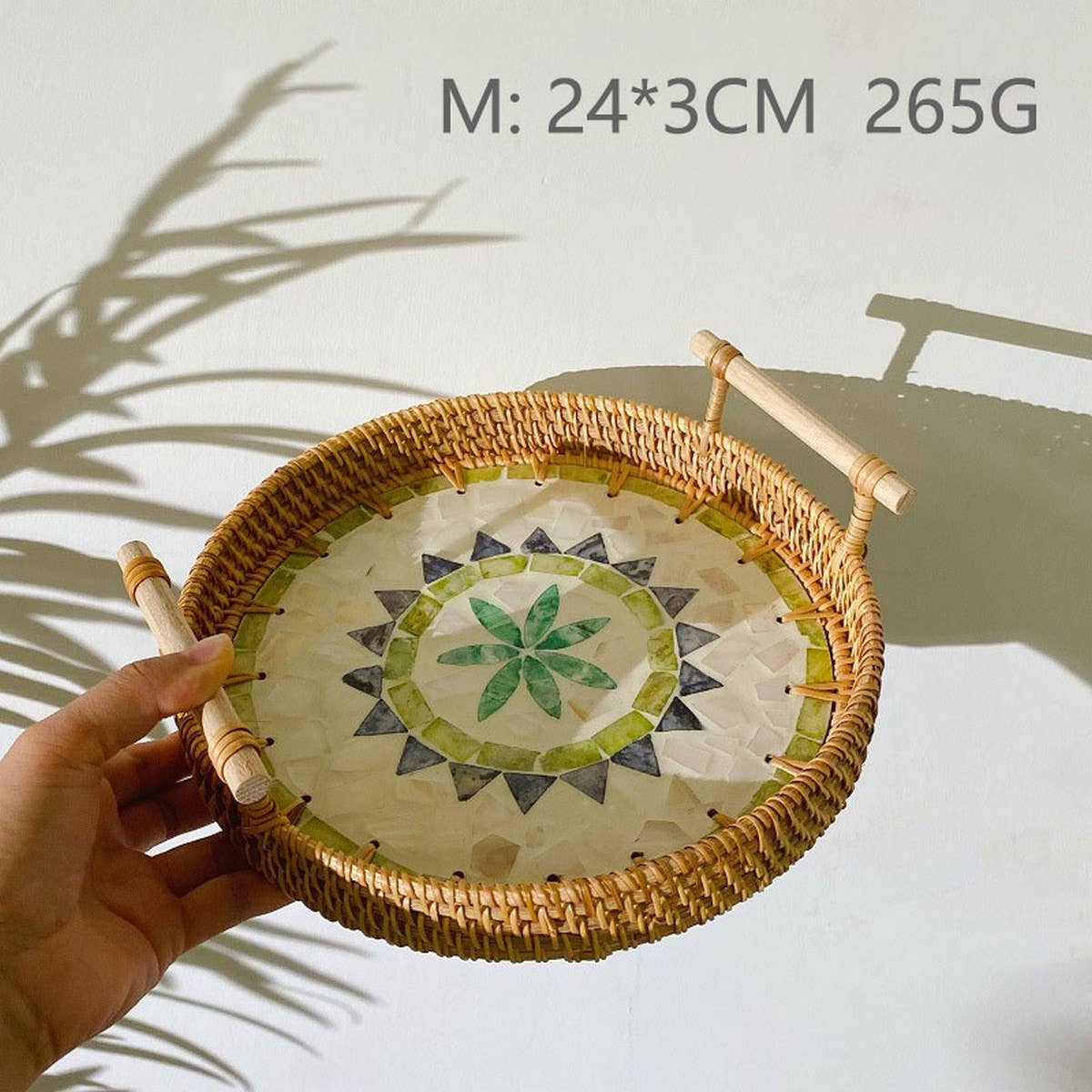 RATTAN SHELL SNACK FRUIT STORAGE BASKET_CWMM4493