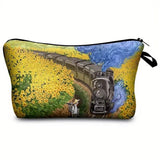 Women Oil Painting Printed Cosmetic Bag_Cwab2268