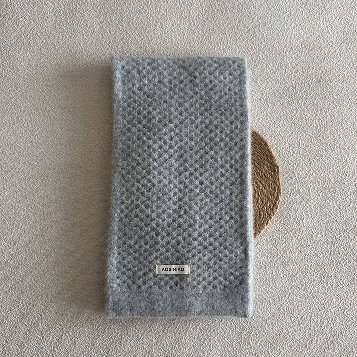 Wool Blend Knit Scarf Dual-Sided Winter Wrap_Cwasc2352