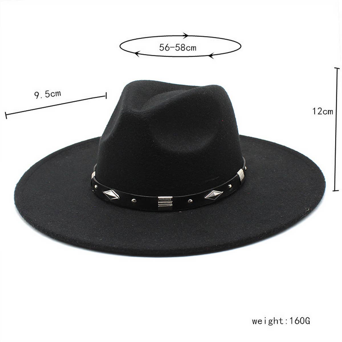 Women Fashion Casual Big Felt Hat Jazz Hat_Cwah0843