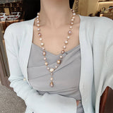 HIGH GRADE FRESHWATER PEARL SWEATER NECKLACE_CWAJE3886