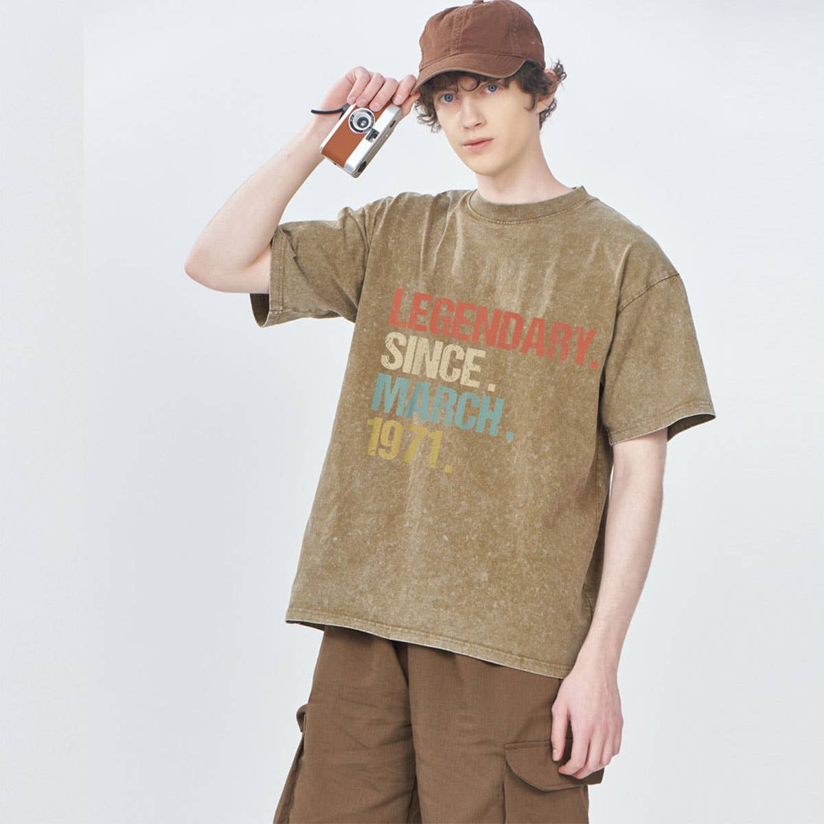 250G VINTAGE WASHED WAX DYED COTTON T SHIRT CUSTOM LOGO