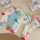 CARTOON BEAR GRAFFITI MESH SOCKS_CWMS0960