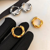 Gold & Silver Twisted Rope Hoop Earrings Forwomen_Cwaje06288