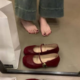 Vintage Leather Mary Janes With Hidden Wedge