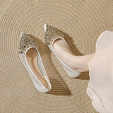 Women Fashion Diamond Mesh Crystal Flat Shoes