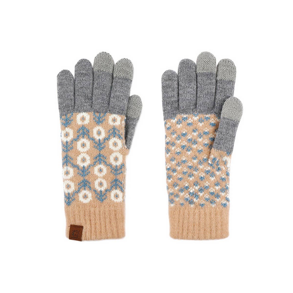 CONTRAST COLOR WOOL KNITTED JACQUARD WARM GLOVES_CWMM2879