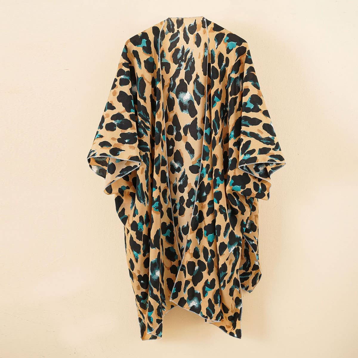 LEOPARD PRINT FRONT OPEN KIMONO FOR SUMMER WOMENS_CWASC0797