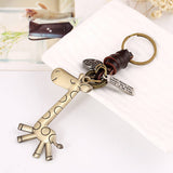 CREATIVE CUTE GIRAFFE LEATHER KEYCHAIN_CWMM4703