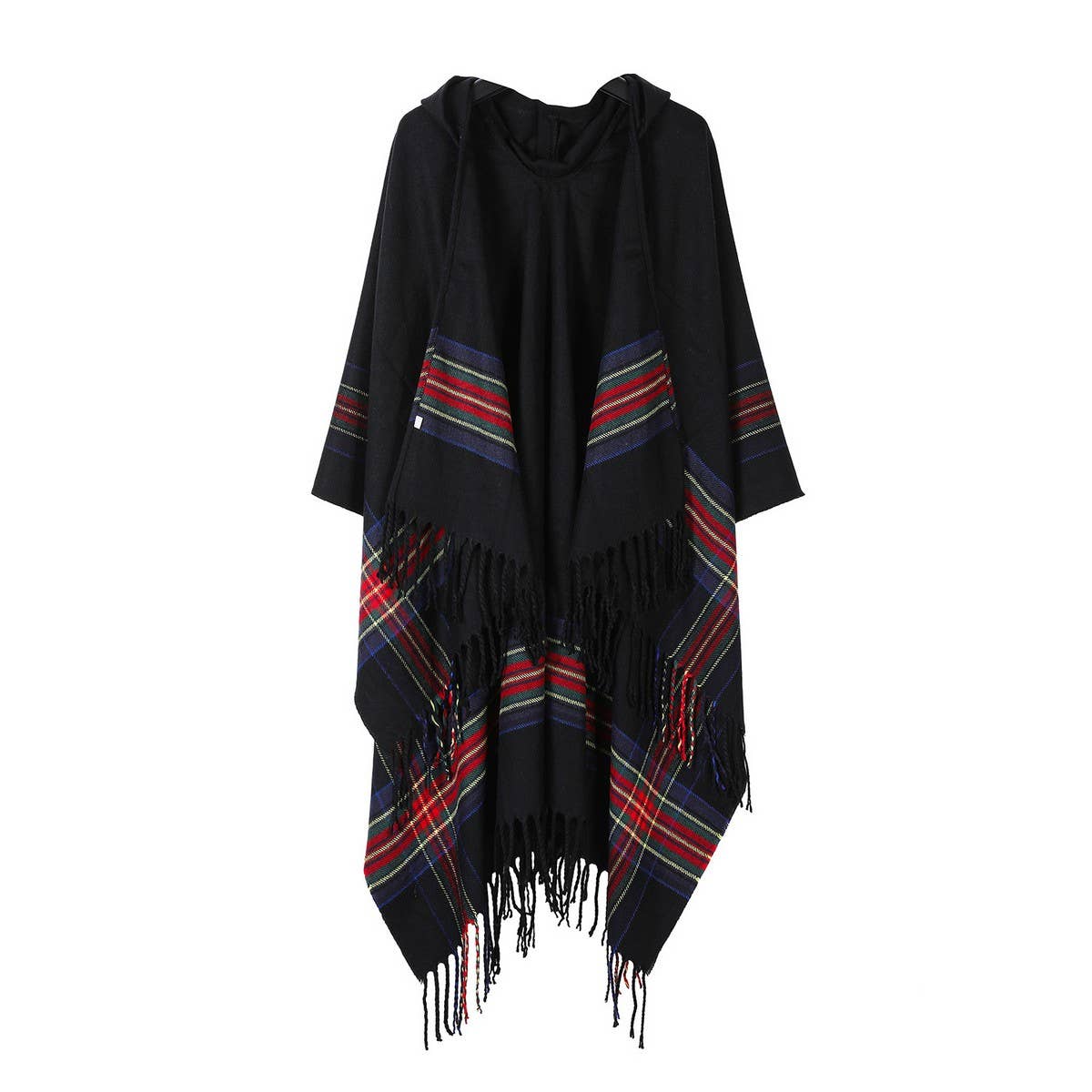 STRIPED TASSEL WARM CLOAK SHAWL SCARF CAPE_CWASC2270