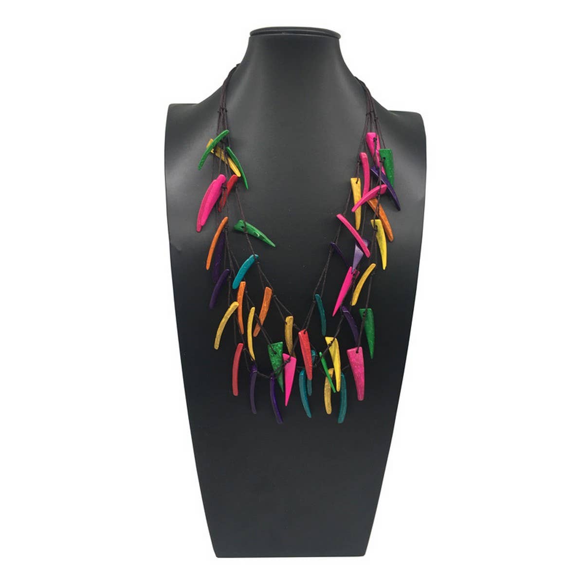 BOHEMIAN COLORFUL COCONUT SHELL BRAIDED NECKLACE_CWMM4844