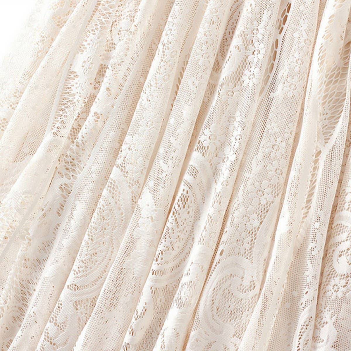 HIGH WAIST A LINE MIDI SKIRT WITH LACE OVERLAY_CWBMS0375