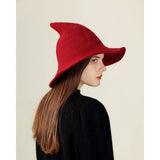 Cwah1676_Regular Foldable Knitted Halloween Witch Hat