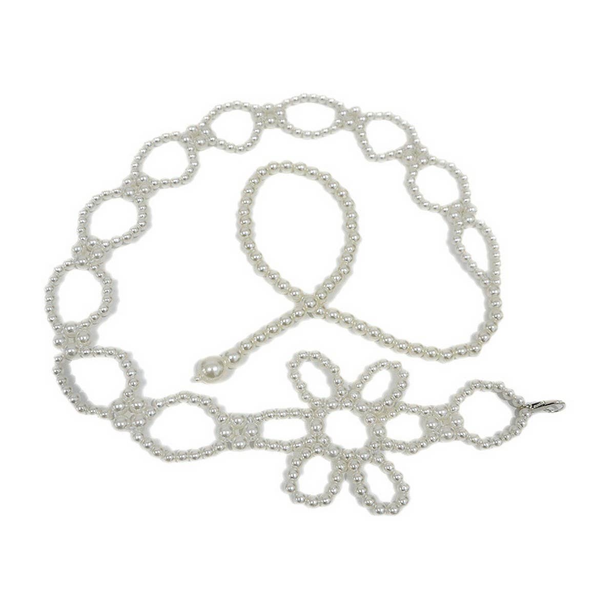 SIMPLECASUALFLOWERBUCKLE ELASTICWAIST CHAIN_CWABE0505