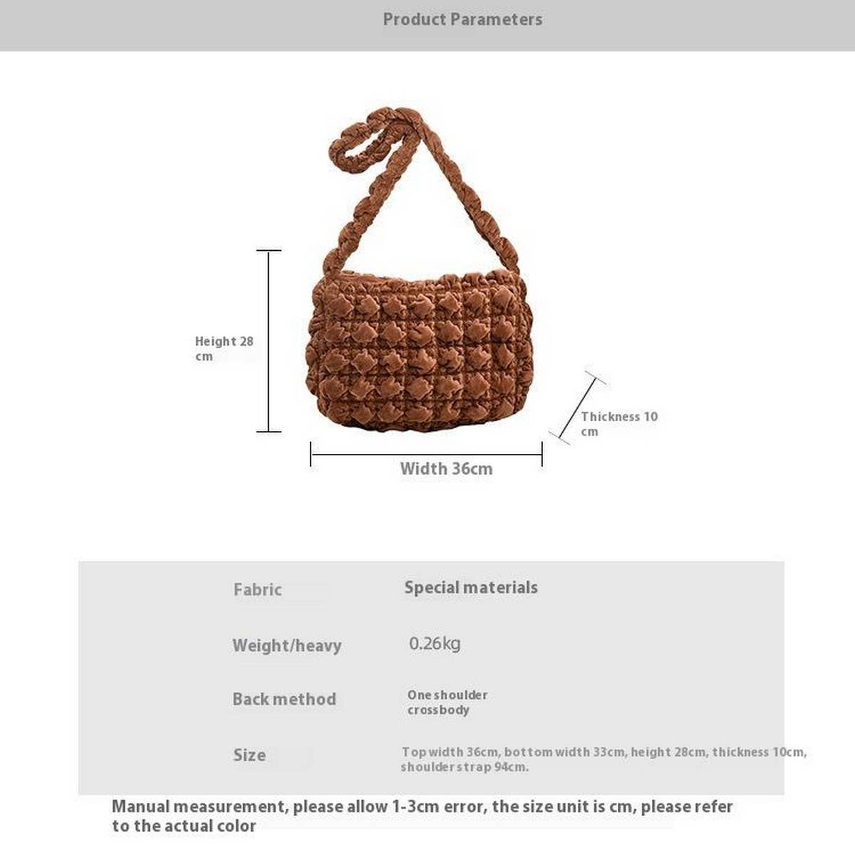 Velvet Puffy Cloud Shoulder Crossbody Bag_Cuab00487