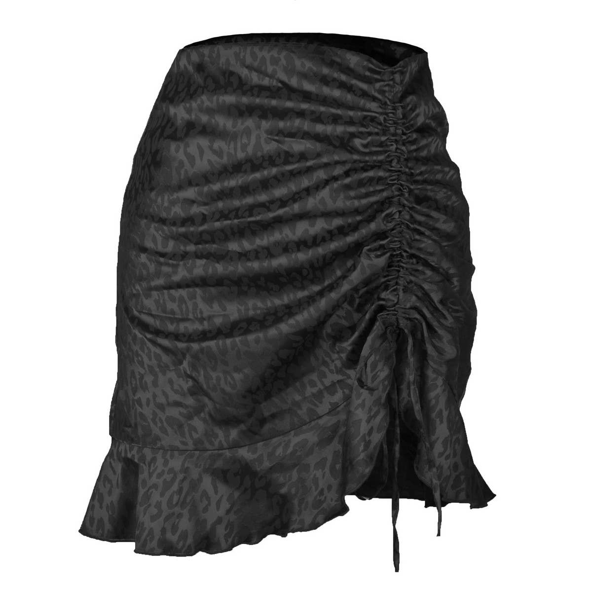 JACQUARD SATIN SKIRT HIGH WAIST ZIPPER HIP SKIRT_CWBSS0403