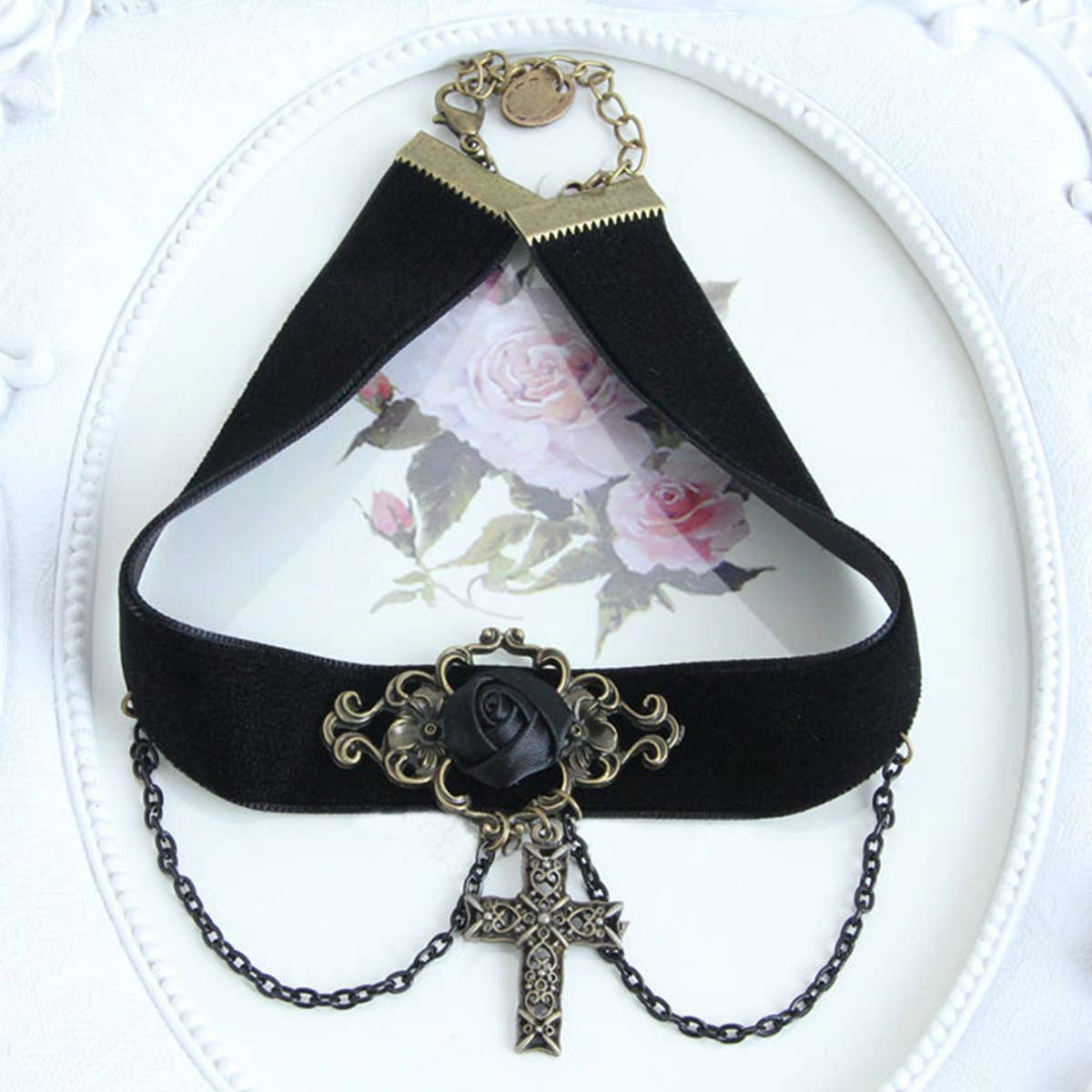 HALLOWEEN CROSS GOTHIC PUNK SHORT NECKLACE_CWMM0139