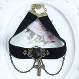 HALLOWEEN CROSS GOTHIC PUNK SHORT NECKLACE_CWMM0139
