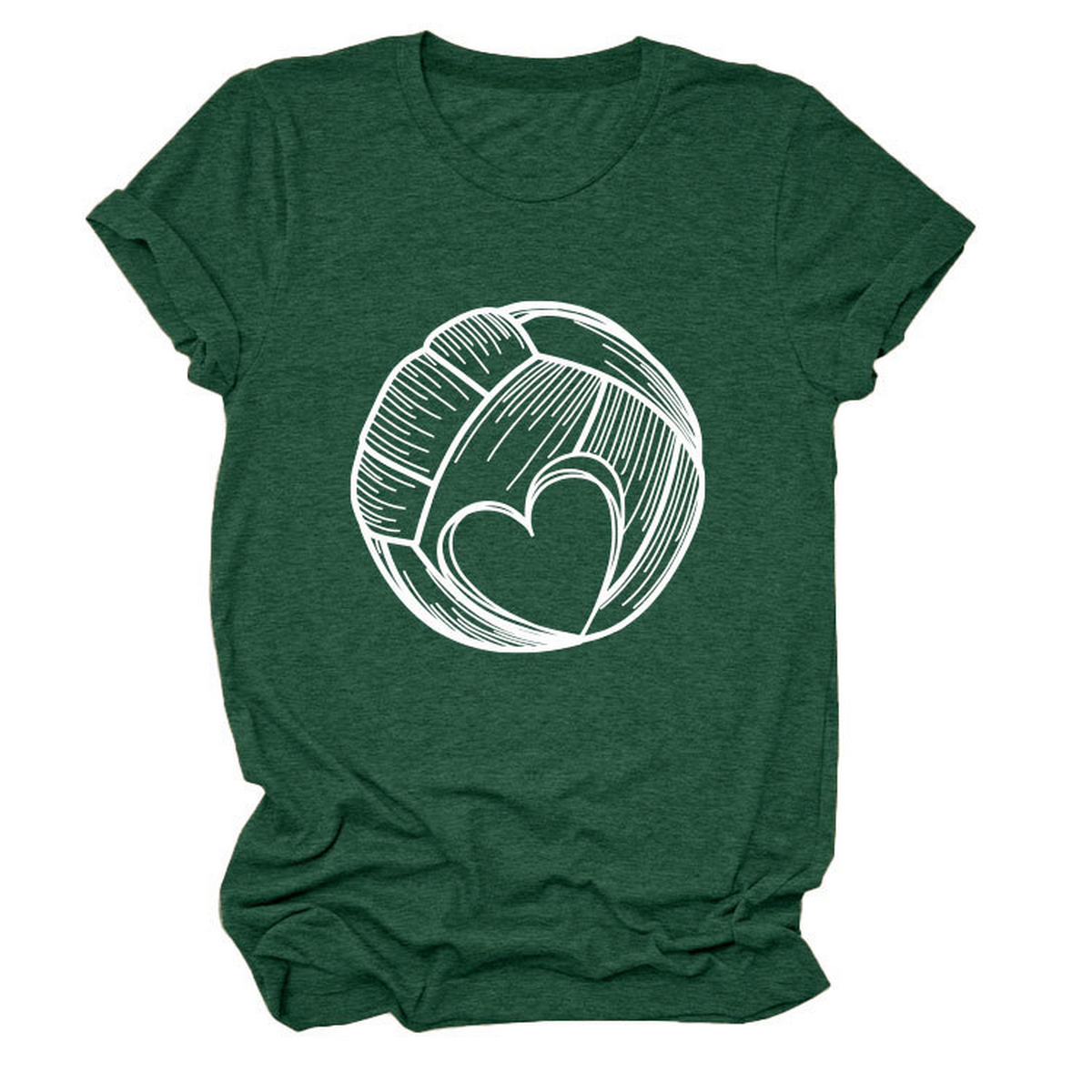 LOVE FOOTBALL T SHIRT CASUAL PLUS SIZE TOP_CWTTSL0509
