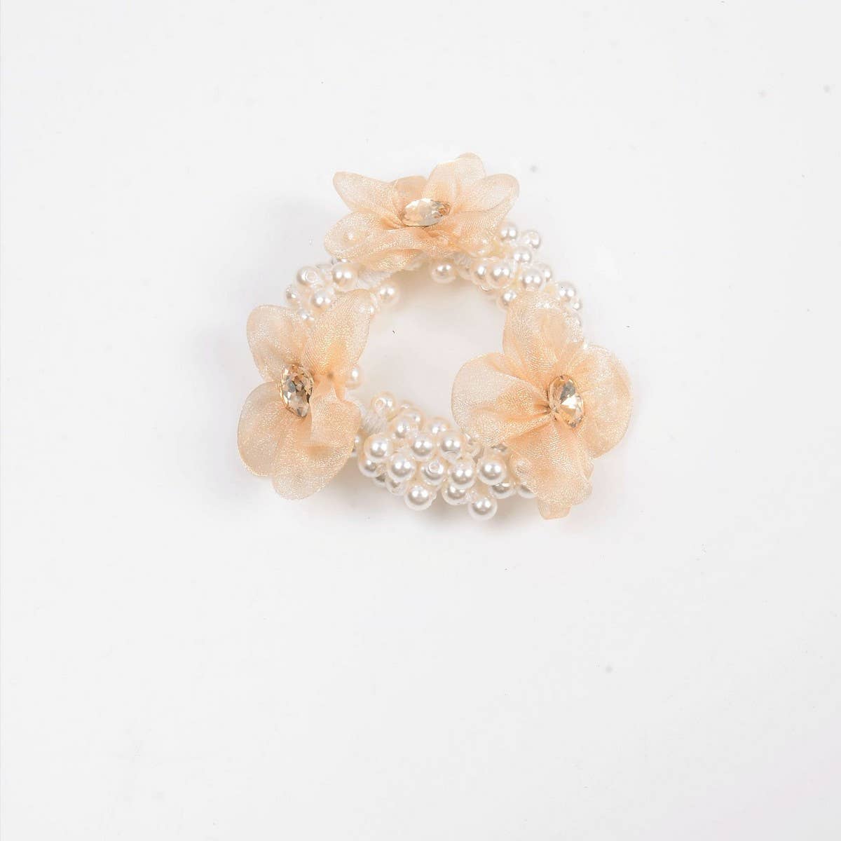ELEGANT PEARL ORGANZA HAIR TIE FOR WOMEN_CWAHA6870