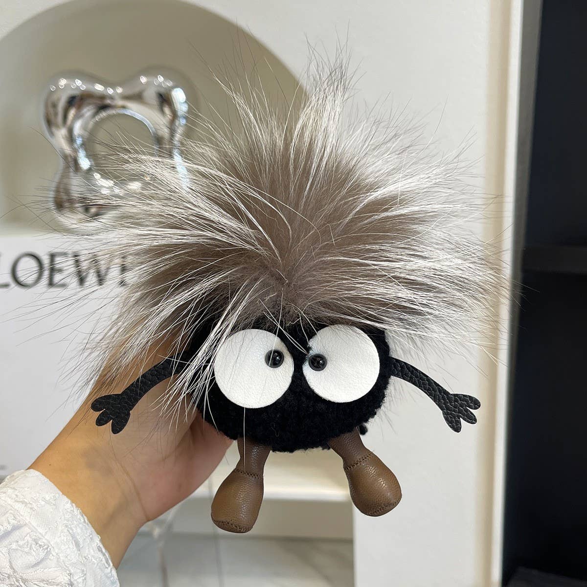 CUTE WOOL BRIQUETTES CAR KEYCHAIN BAG PENDANT_CWMM2535