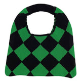 Women Casual Plaid Knitted Clutch Bag_Cwab0855