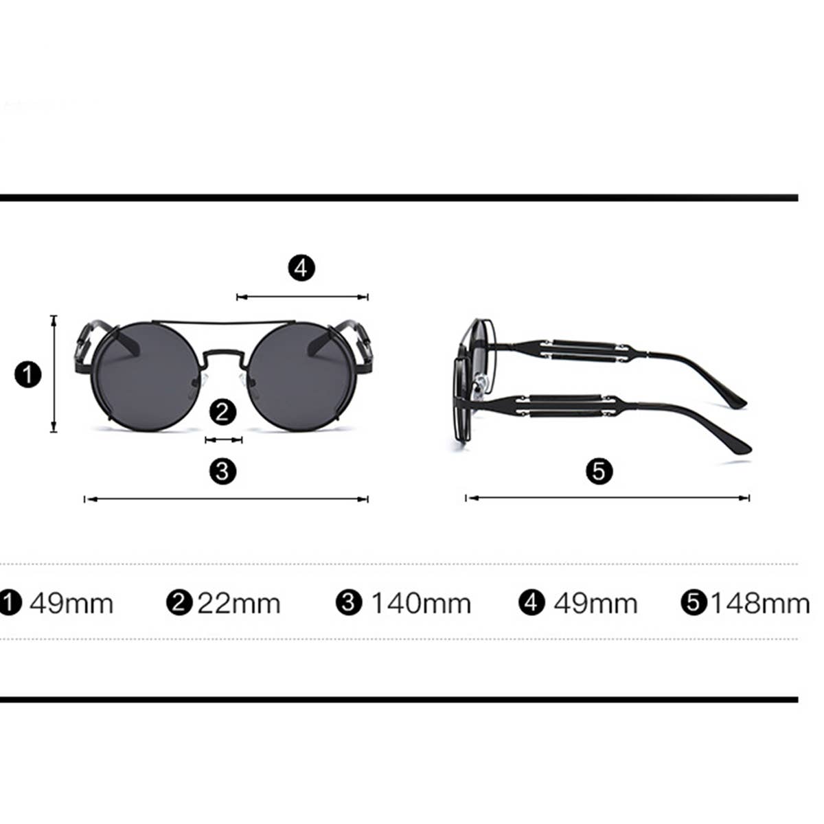 METAL ROUND FRAME STEAMPUNK METAL SUNGLASSES_CWASG0269