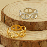 Titanium Cutout Adjustable Stainless Steel Ring