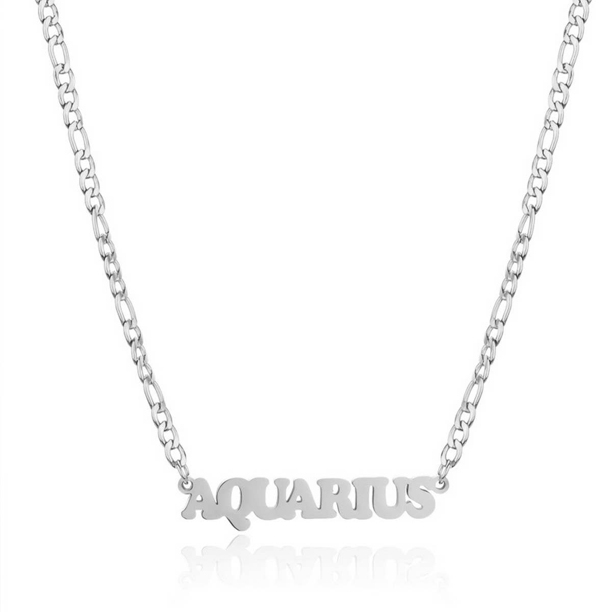 SIMPLE TWELVE ZODIAC STAINLESS STEEL GOLD NECKLACE_CWMM2726