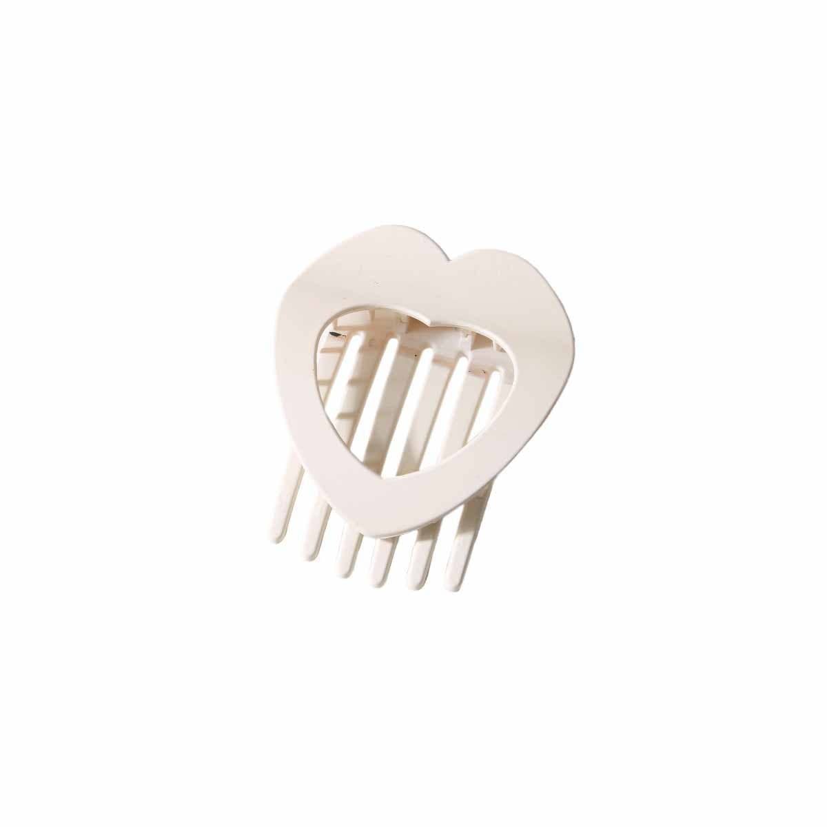 Cwaha07446_Flat Heart Hair Claw Clip Strong Grip For Women