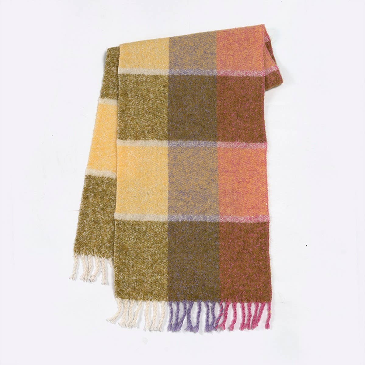 Wool Blend Plaid Tassel Winter Scarf For Women_Cwasc2367