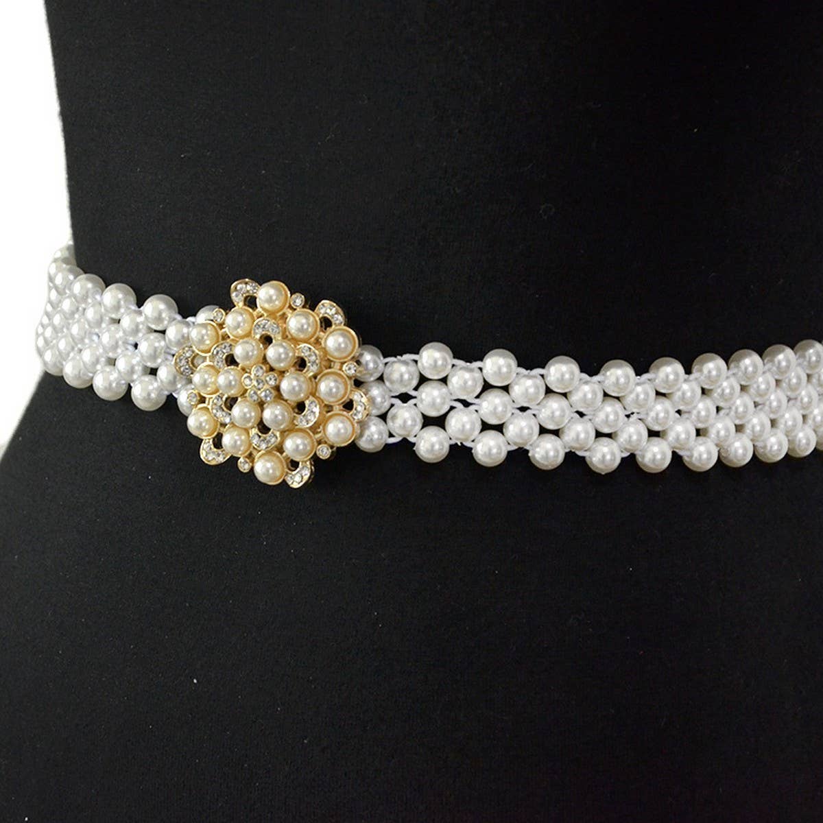 Women'S Stretch Pearl Elastic Waist Chain_Cwabe0522