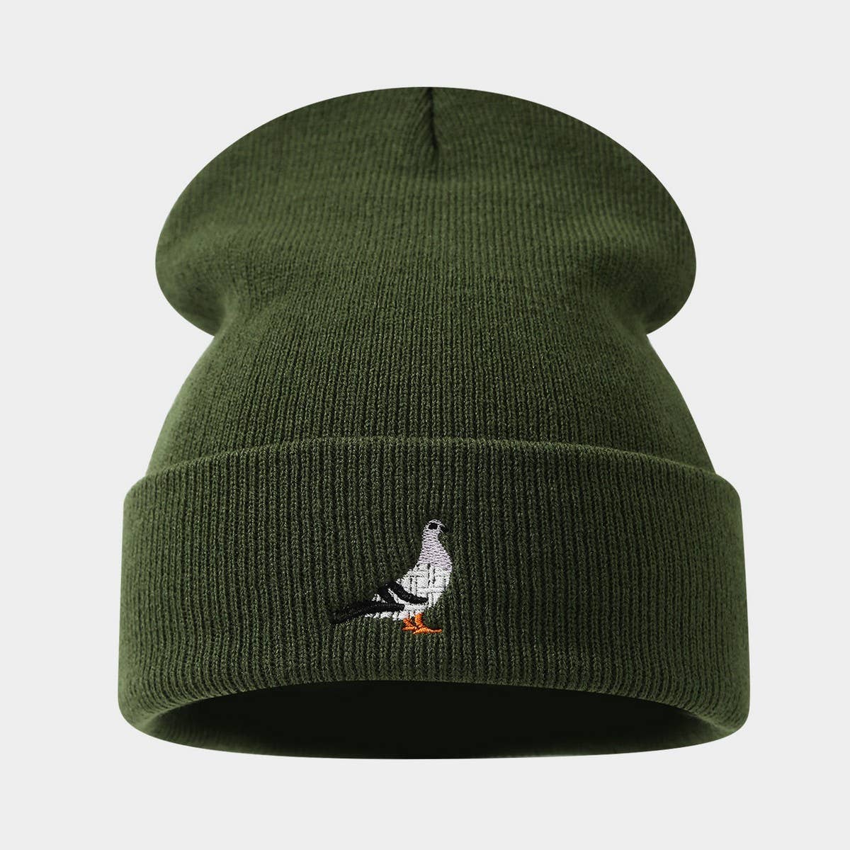 Dove Embroidered Acrylic Knit Beanie Unisex_Cwah04637
