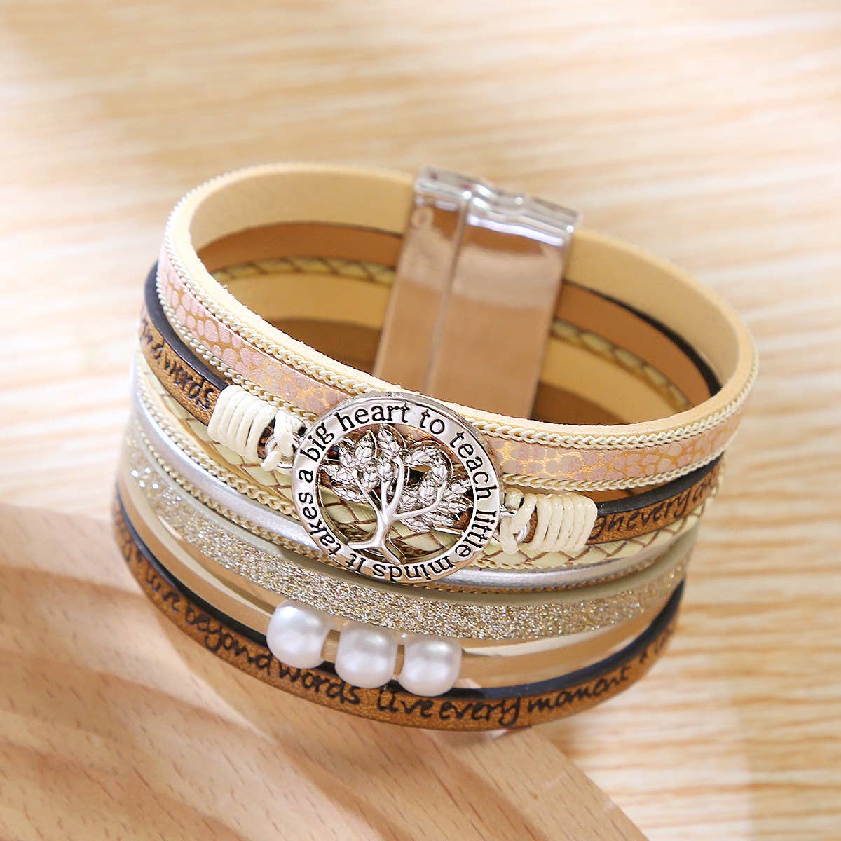 BOHEMIAN MAGNETIC CLASP MULTI LAYER BRACELET_CWAJE1459