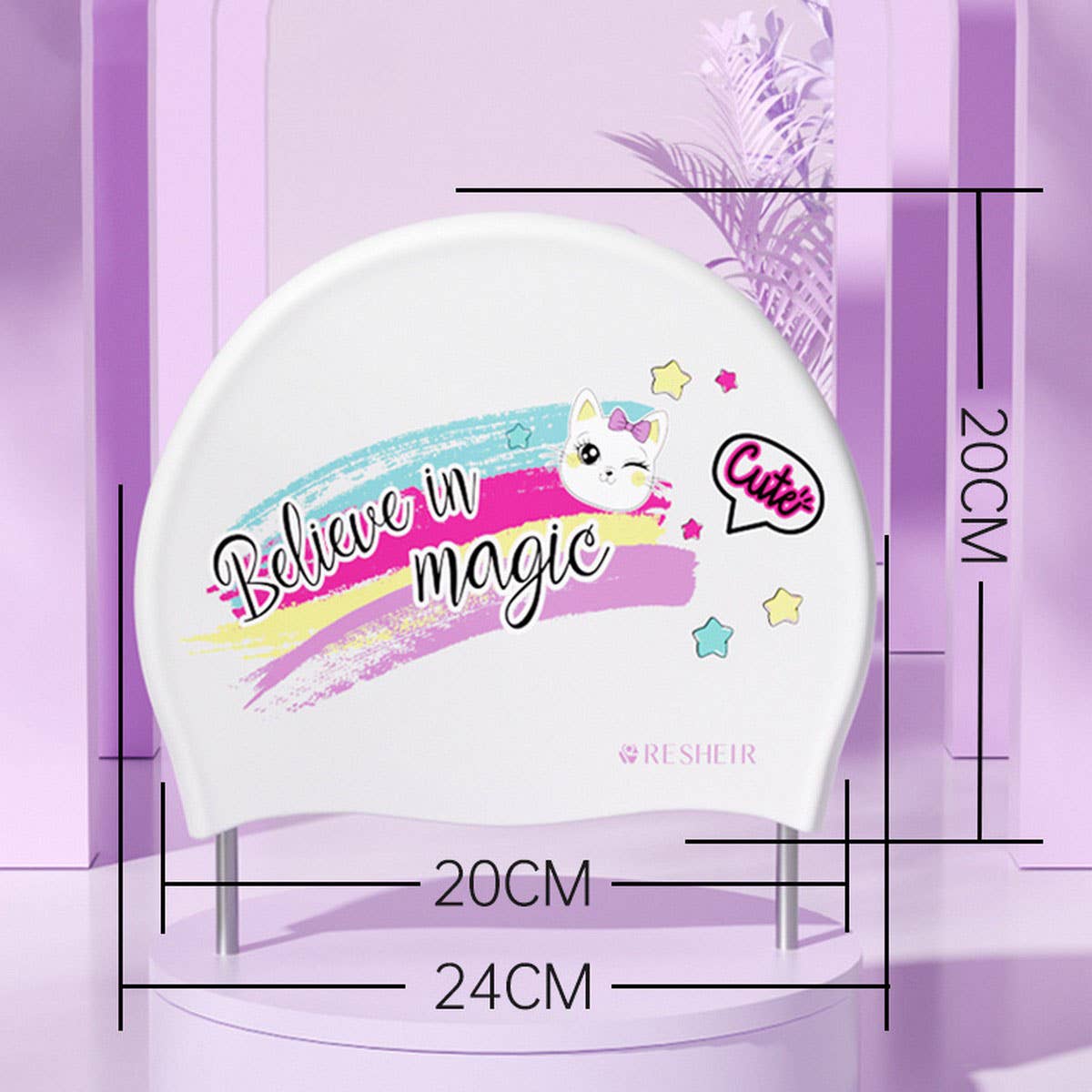 Womens Silicone Swim Cap Long Hair Waterproof_Cwmm6718