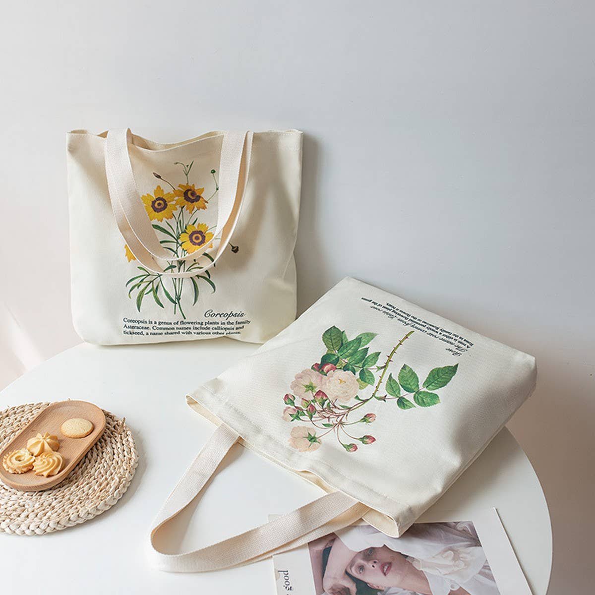 NEW LARGE PRINTED CANVAS TOTE BAG FOR WOMEN_CWAB5634