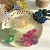 PEACOCK ACETATE HAIR CLAW RHINESTONE CHIC CLIP_CWAHA5900