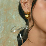 HOT STYLE PERSONALIZED BOW LOVE PENDANT EARRINGS_CWAJE1363