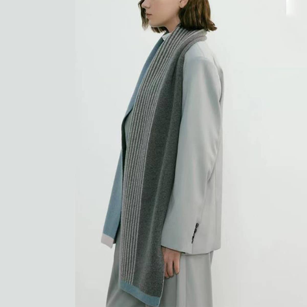 KNIT SCARF UNISEX ELEGANT WINTER COUPLES WRAP_CWASC0326