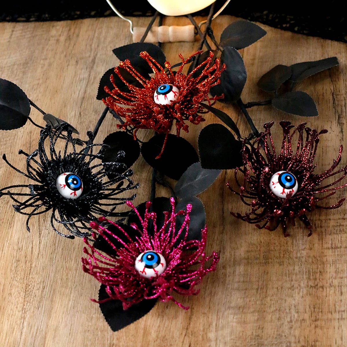 HALLOWEEN RED SPIDER LILY EYE FLORAL PICK_CWMM9904