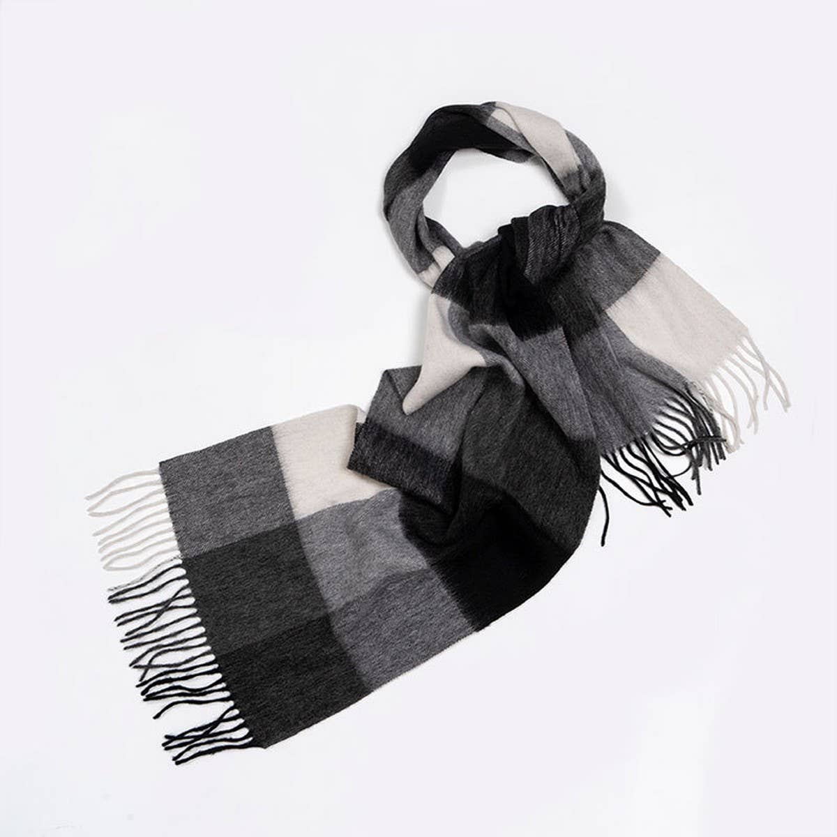 100% WOOL PLAID SCARF UNISEX WARM WINTER WRAP_CWASC2346